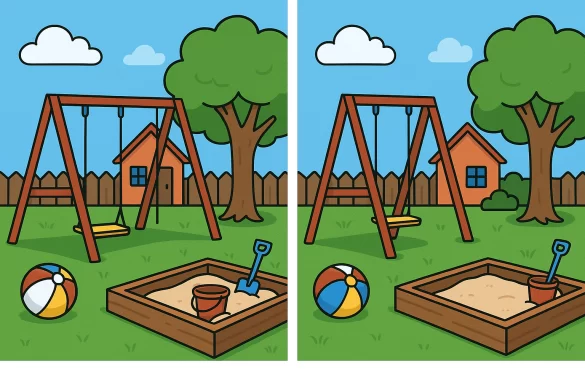 Backyard Puzzle Challenge: Can You Spot the 5 Differences?