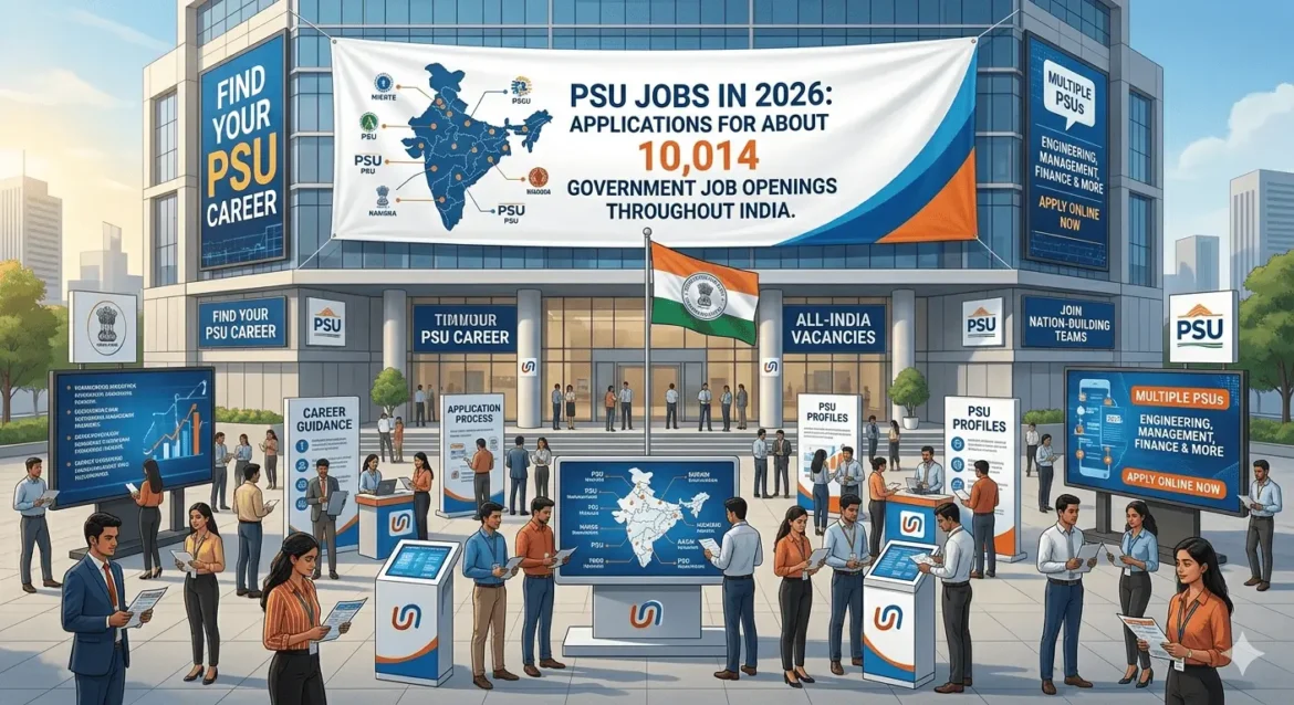 Recruitment of PSU Jobs in 2026: Applications for About 10,014 Government Job Openings Throughout India